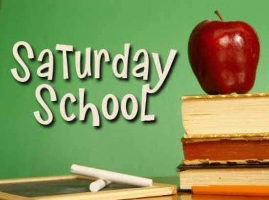 Saturday School Saturday School is this Saturday, April 18 th.