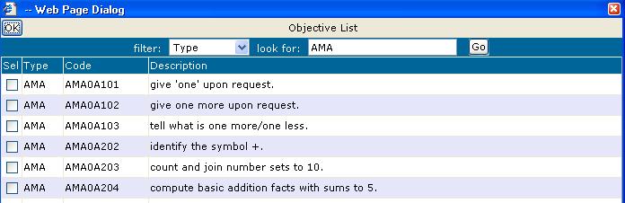 The type code is designated by the first 3 letters of the corresponding annual goal. In Figure 5-14 above, the Annual Goal is for Mathematics. The corresponding Objective type code is AMA.