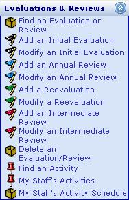 The Eligibility tab contains a history of the student s eligibility by Evaluation/Review.