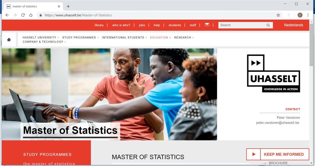 Hasselt University - Master of Statistics How to