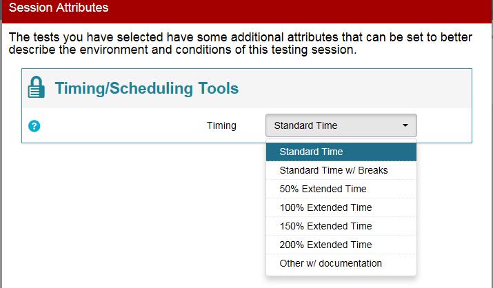 Figure 7. Session Attributes Window 4. Select a Timing option and click OK. The window closes, and the Session ID appears on the TA Site.