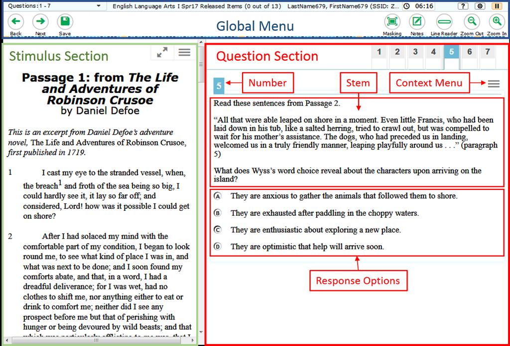 Section VII. Overview of the Student Testing Site This section describes the layout of the Student Testing Site and the available testing tools.