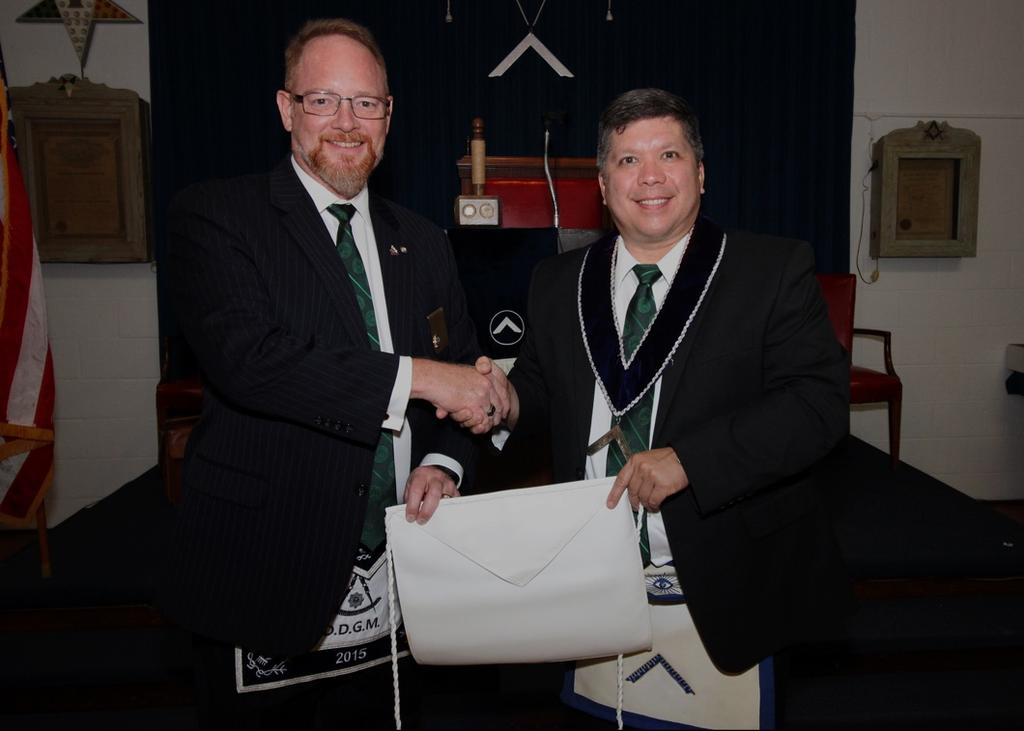 an apron to the Worshipful Master