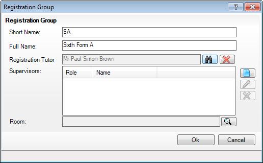 3. Right-click the Registration Group folder and select New Registration Group from the pop-up menu to display the Registration Group dialog. 4. Enter a Short Name and Full Name for the new class.