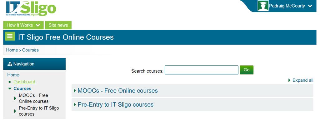 1.2 Enrolling Once the student has created an account on the IT Sligo Free Online Courses platform they must enrol on their preferred course to access the course materials.
