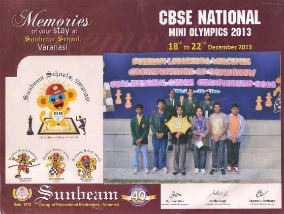 CBSE National Participation Participated in CBSE National Athletic Meet held at
