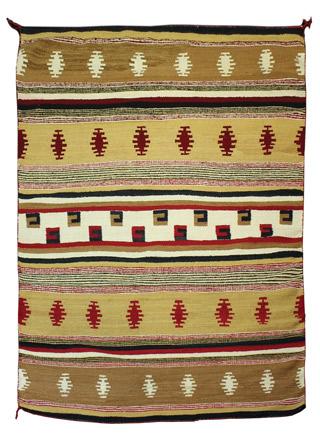 Page 3 of 5 Unknown Diné (Navajo) artist Rug, Wide Ruins c. 1940, natural handspun wool; vegetal dyes 80.5 x 55 inches 82.900.74 (Photo/ 82.900.74) Rug, Wide Ruins (c.