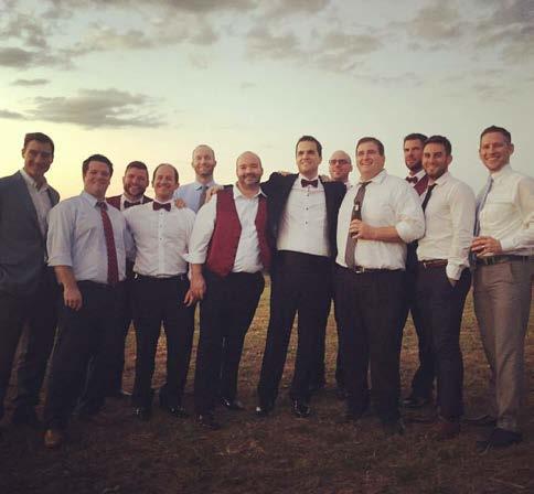 Wabash. Several classmates and Beta brothers were on hand for the wedding of Ross Dillard 07 and Molly Brown in September.