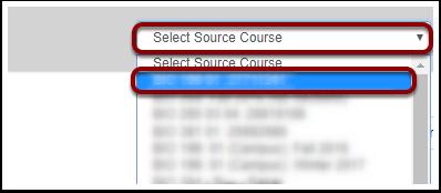 Select Source Course Click the Select Source