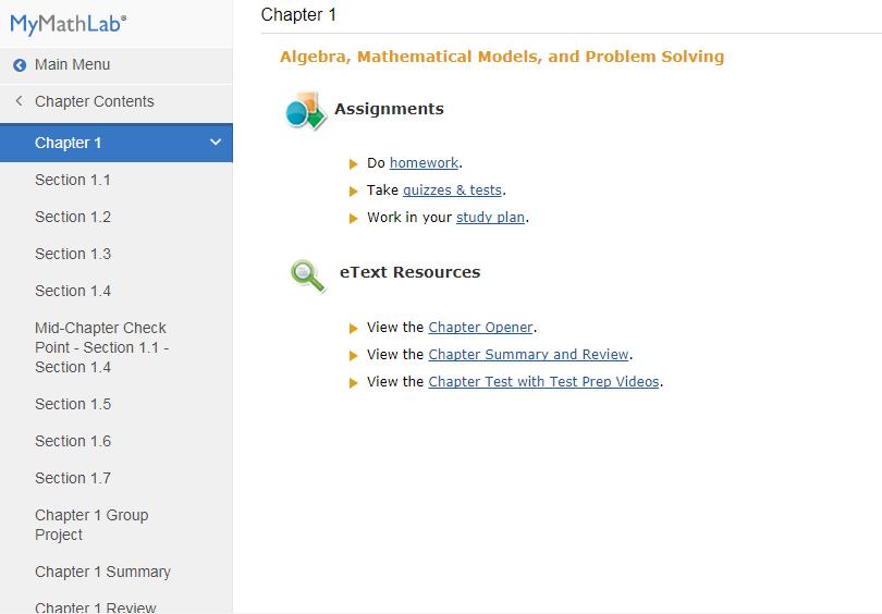 Chapter Resources/Chapter Contents Looking for more resources to help you be successful in your course? Look no further than the Chapter Resources/Chapter Contents tab.