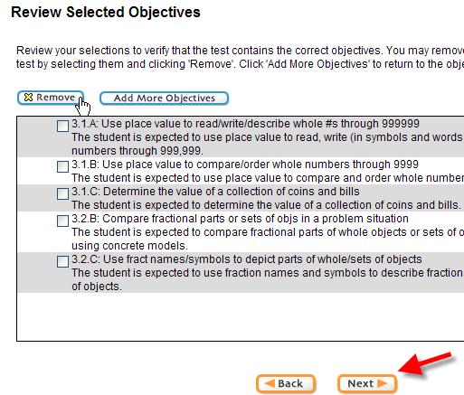 For this preview select the first five objectives by