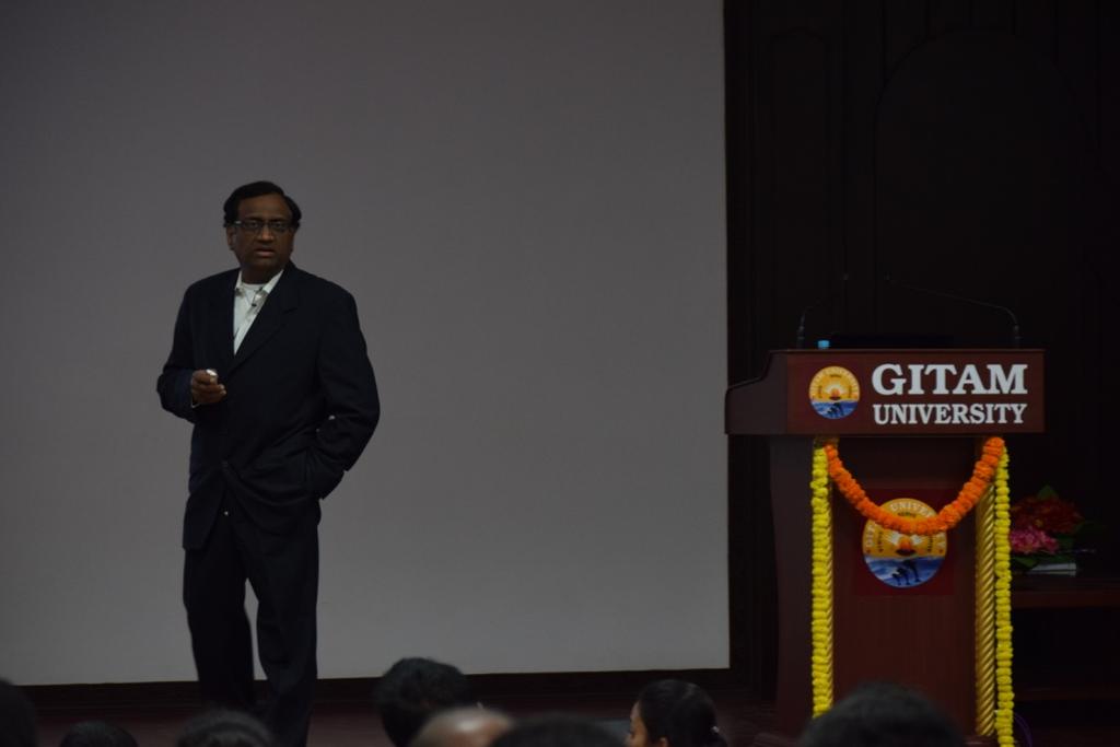 The dignitaries Head of Dept. of CSE: Prof. P V Nageswara Rao, Principal of GIT: Prof.