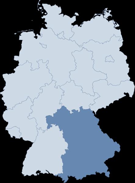 Bavaria in Germany Bavaria: Area 70,000 km² (Switzerland 41,000 km²)
