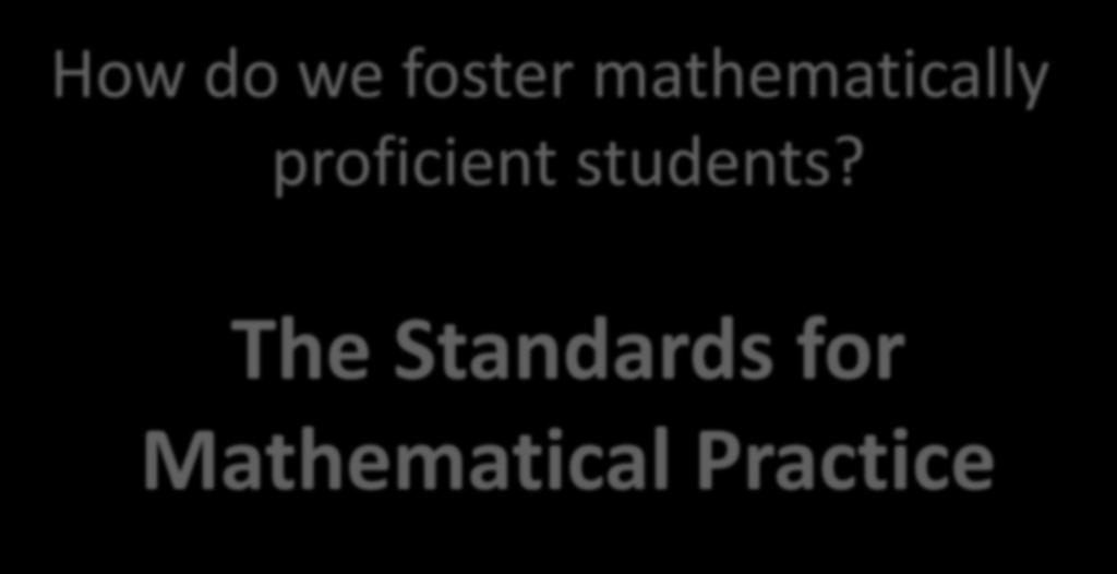 How do we foster mathematically proficient