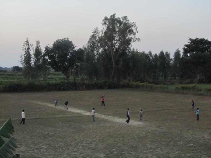 After the village tour, we came back to the school. Lalit-ji was playing cricket with some of the students.
