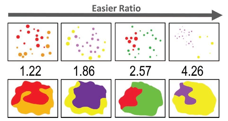 quantity comparison: acquisition Odic et al. 2013: children (2;0-4;0) (5) a. Is more of the goo blue or yellow? b. Are more of the dots blue or yellow?