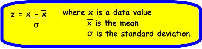 Example 1: Determine the z-score for the value of x: μ = 165, σ = 48, x = 36 Example 2: Determine the percent of the data to the left of a z-score of 1.