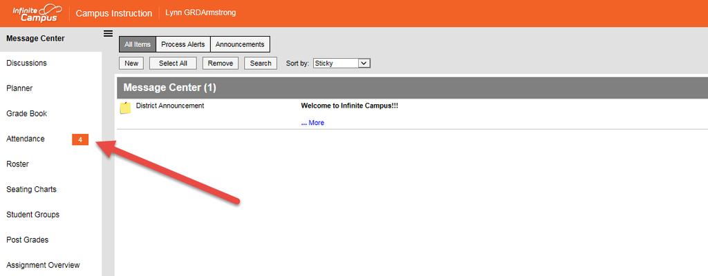 Taking Attendance in Infinite Campus In Infinite Campus you can take attendance by list or by seating chart.
