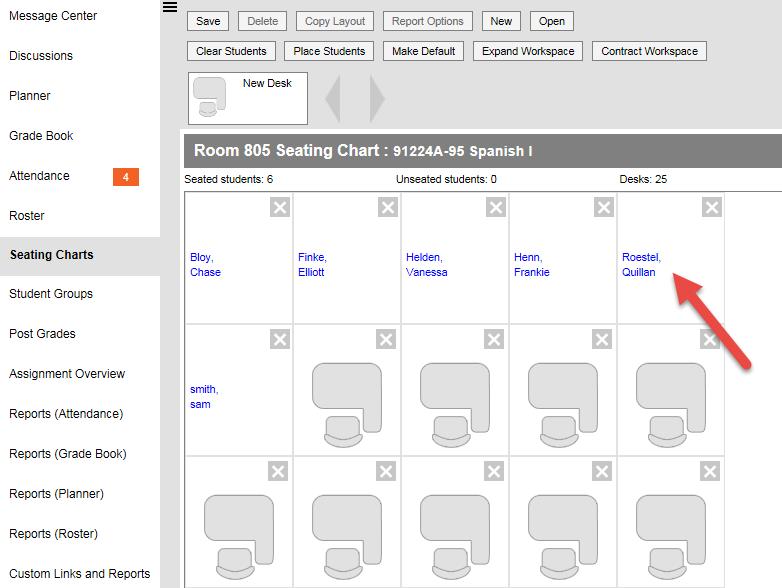 5. Click on Create 6. Modify Seating Chart as needed.