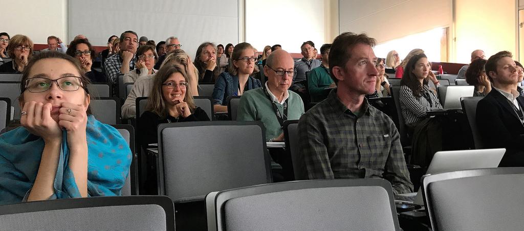 Picture 1: Audience at the esss in Berlin 2017. Picture 2. Lectures were challenging and required a lot of focus. the Web of Science Core Collection (WoS) and Scopus.