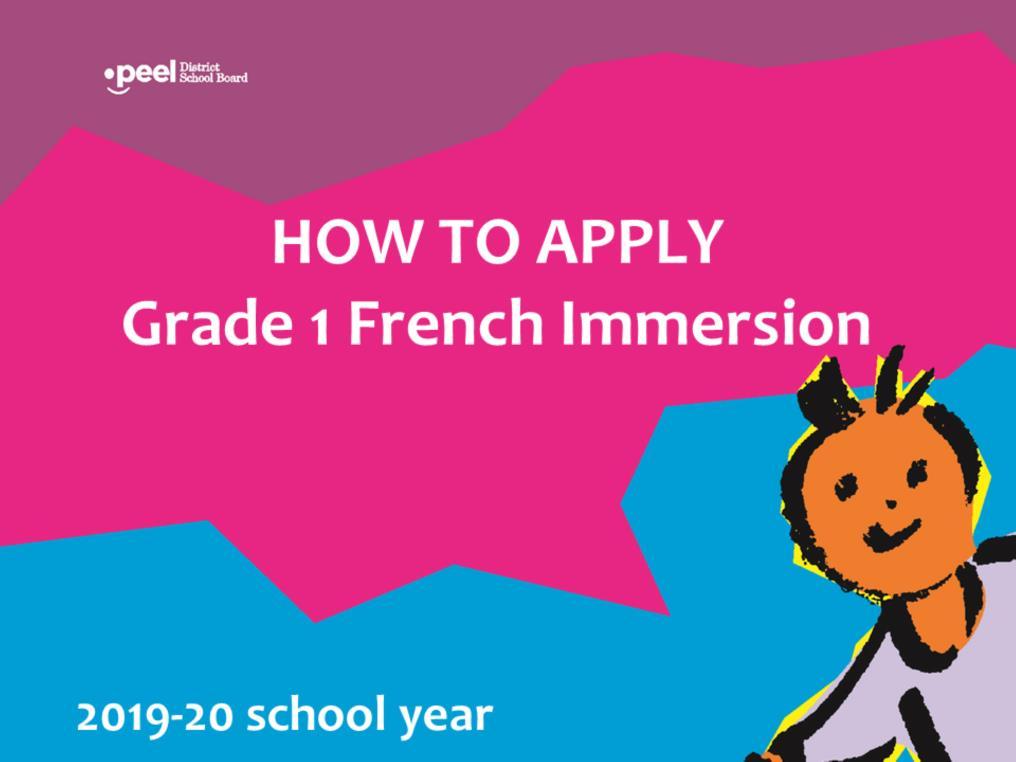 If you have decided to apply for grade 1 French Immersion, the process to apply for the