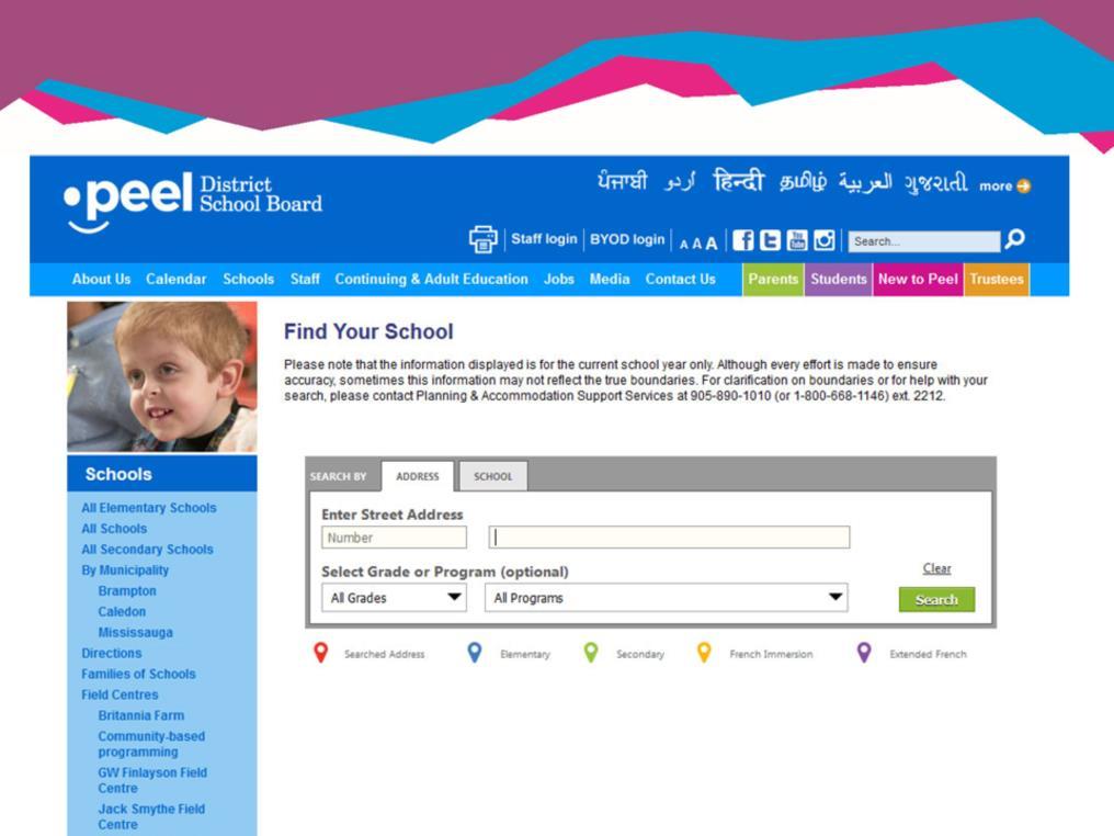 If you click on the Find your School link, it will bring you to the tool where you enter your address