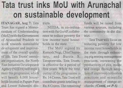 Publication: The Arunachal Times Edition: Arunachal Pradesh