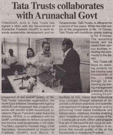 Publication: The North East Times Edition: Arunachal Pradesh