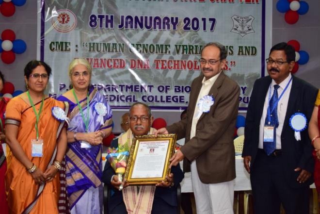 The theme of the CME was: Human Genome Variations and Advanced DNA Technologies. The Chief Guest was Dr. RCC Patnaik and the chief speaker was Dr. P Suvarna Devi.