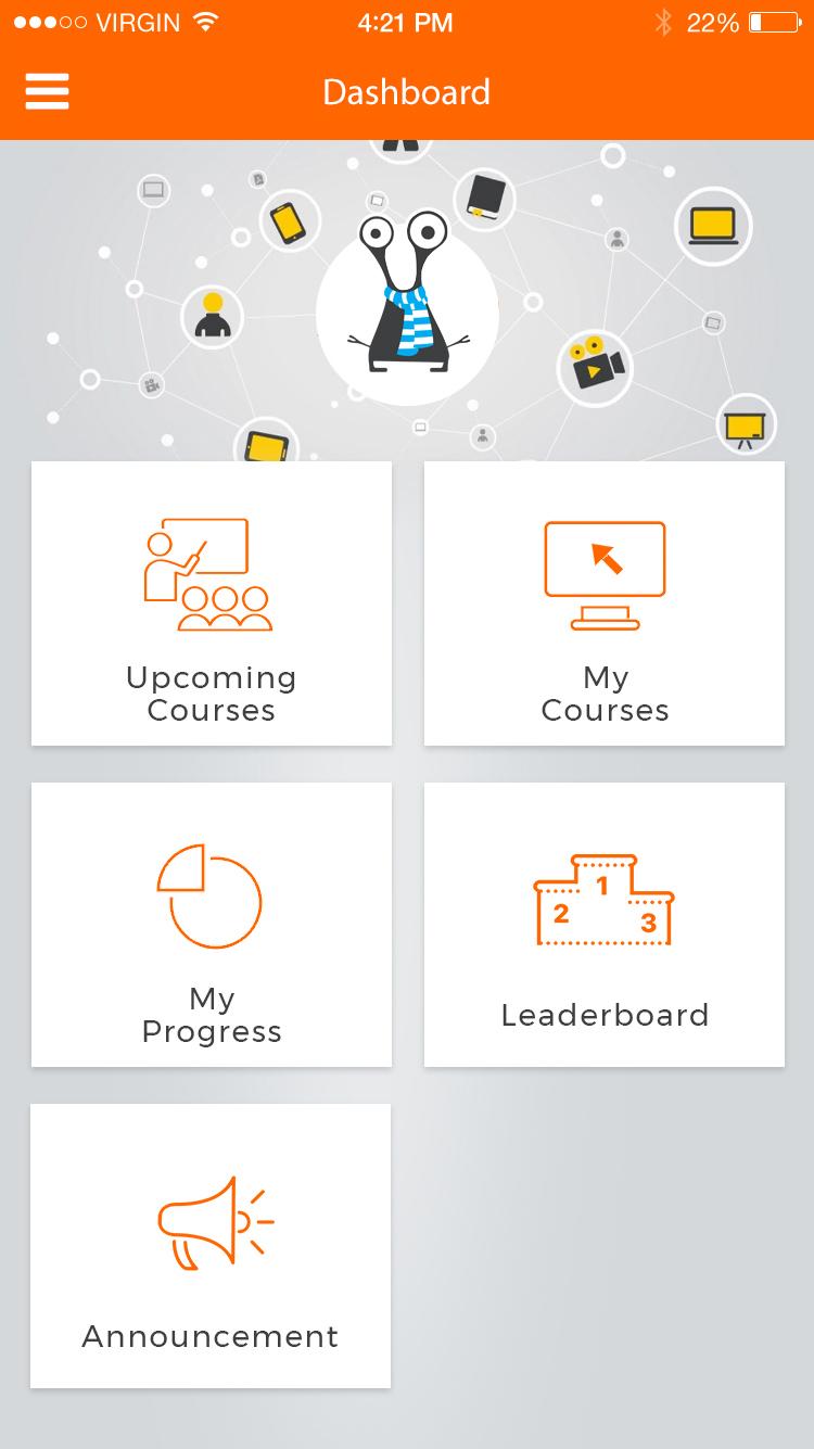Learner s Side - Mobile App View A mobile optimized