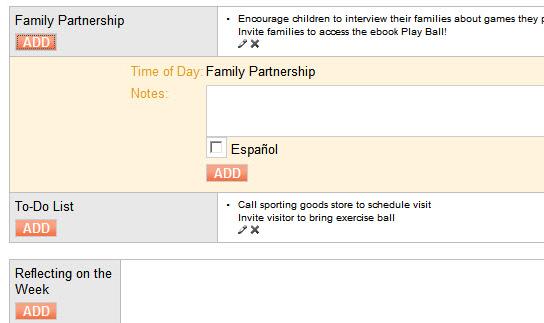 Weekly Form Additional Sections The Family Partnership, To-Do List and Reflecting on the Week sections of the Weekly Form allow you to track additional information for the week in a simple text box.