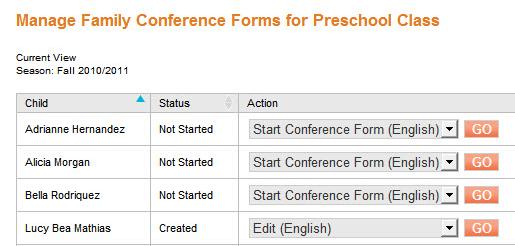 Family s Family Conference Form You can begin filling out a Family Conference Form once you have completed entering your checkpoint decisions about levels.
