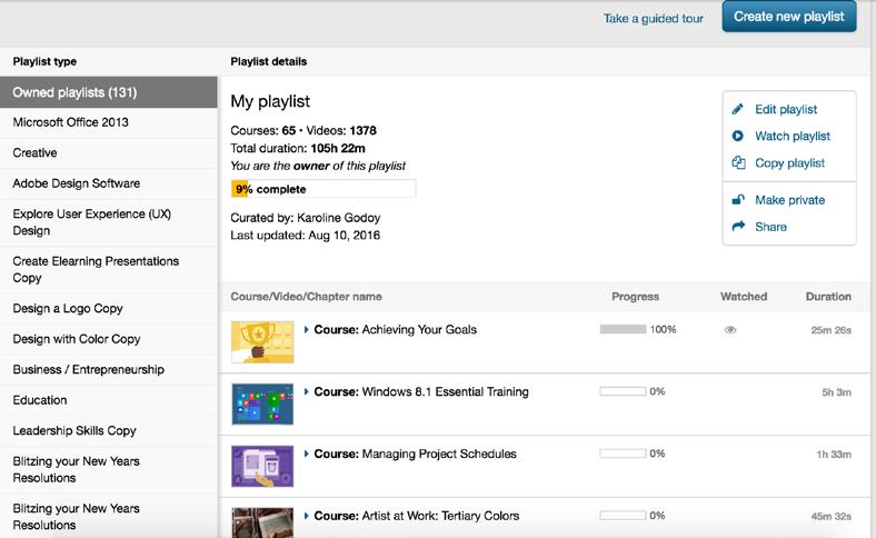 Select the Playlists option. From your list of playlists, select the playlist you would like to view.