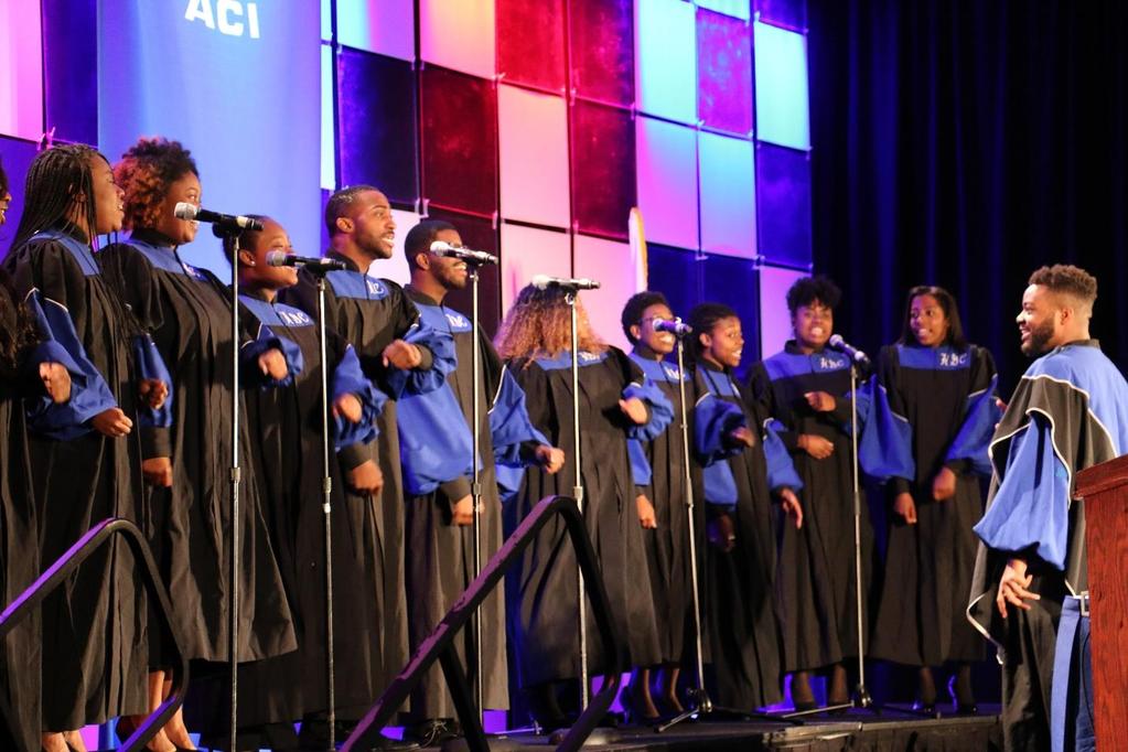 The Howard University Gospel Choir performed a short but enthusiastic musical program during the ICC 2017 opening ceremony on July 3. (Photo by Dierdre Bevington-Attardi.