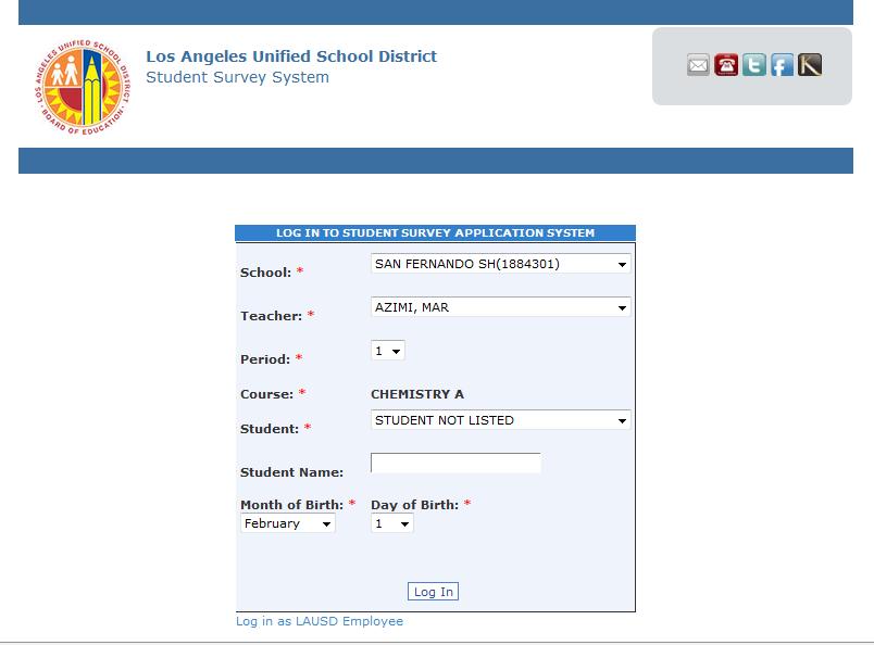 Additional required fields will appear once students make their selection from the drop down menu.