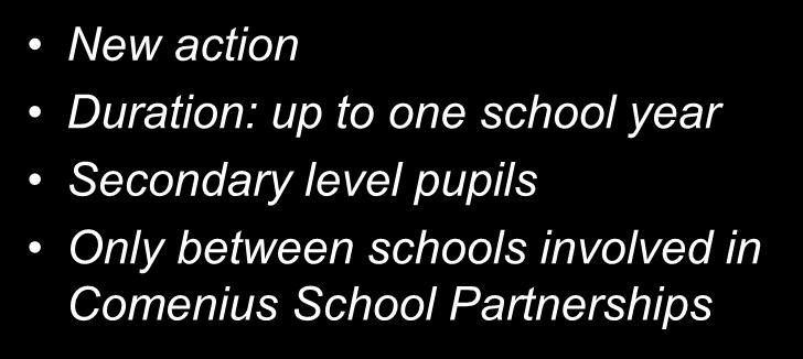 Individual Pupil Mobility New action Duration: up to one school year