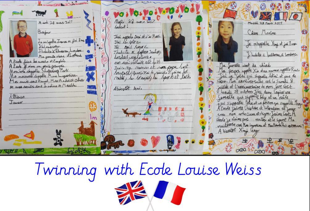 Year 3 French Writing Samples Twinning opportunities with Ecole Louise Weiss