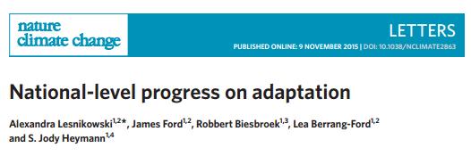 Global Adaptation Dataset The Global Adaptation Dataset captures progress on adaptation reported in the National Communications (5