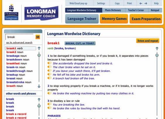 The new Longman Memory Coach CD-ROM provides extensive interactive practice to help students learn and remember essential words and structures more effectively.