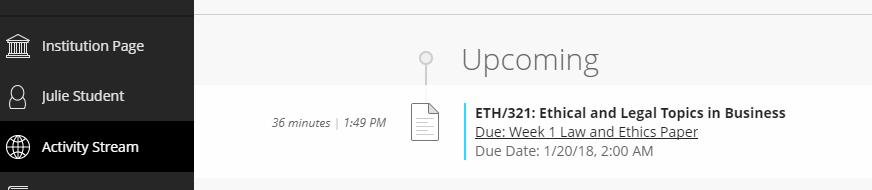 You can click on the icon to see a calendar view, which will show you any upcoming assignments and tests that have due dates.