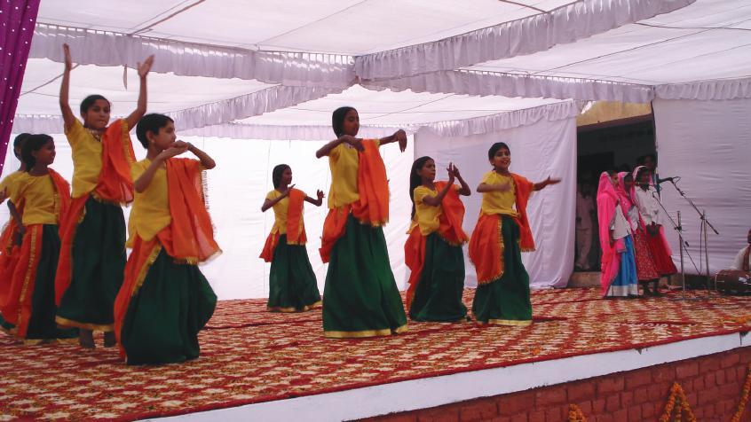 Inter-school Cultural Program for village schools organised by Pathways World School, Aravali Independence Day celebration at Govt Middle