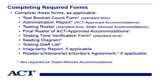 Slide 7 - Completing required forms Slide notes: These forms are found at the back of the