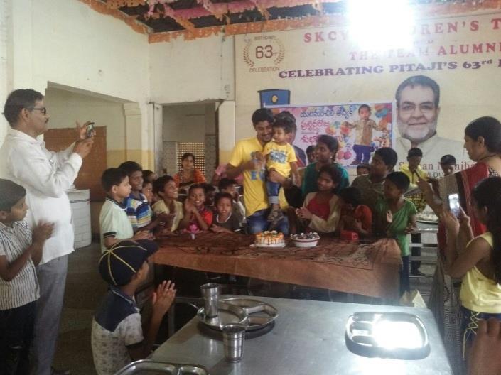 special dinner to our children at Premvihar Boys Home on the eve of 1 st Birthday of