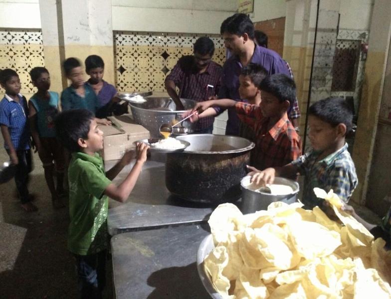 Krishna District visited and provided Dinner to our children at