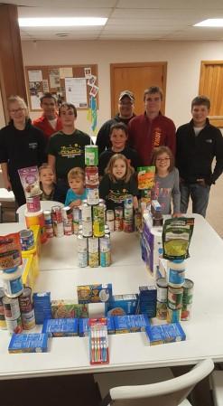 Clover Kids The food collected by Clutier clubs and Young Guns went to the Food