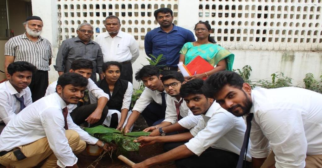 A.Mathivanan, Director Dr.D.Nisar Ahmed and students of MEASI Institute of Management planted the saplings to make our campus green.