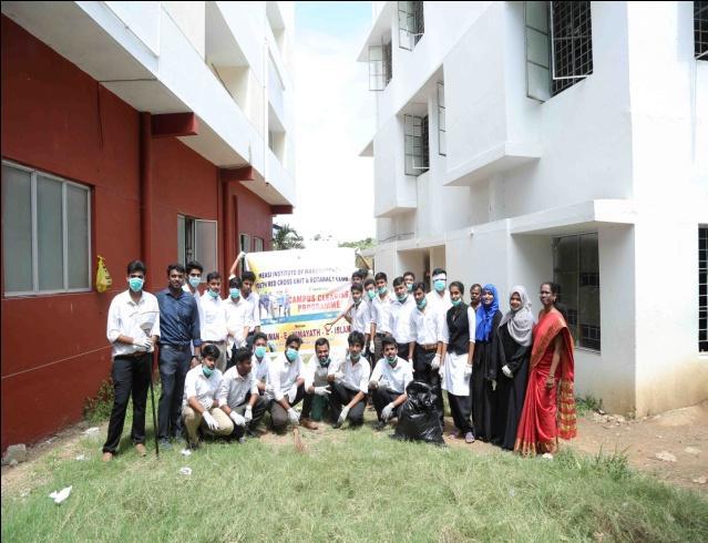 CAMPUS CLEANING PROGRAMME AT ANJUMAN E -HIMAYATH-E-ISLAM The Youth Red Cross Unit and Rotaract Club of MEASI Institute of