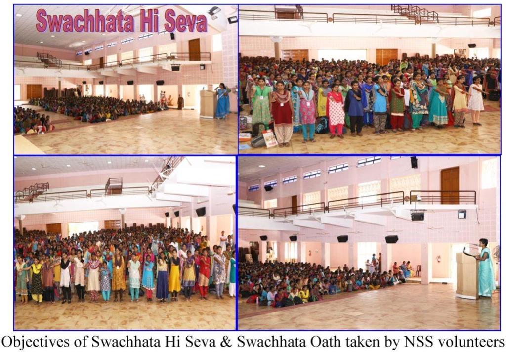 1. Sensitisation on Swachhata Hi Seva The Swachhata Hi Seva activities commenced in the Mary land campus on 15.09.2018.