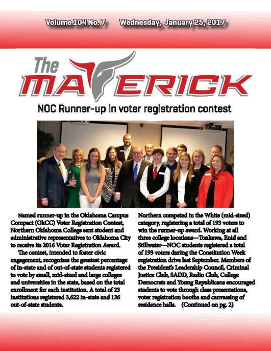 Click on the image above to view the Jan. 25 issue of The Maverick online.