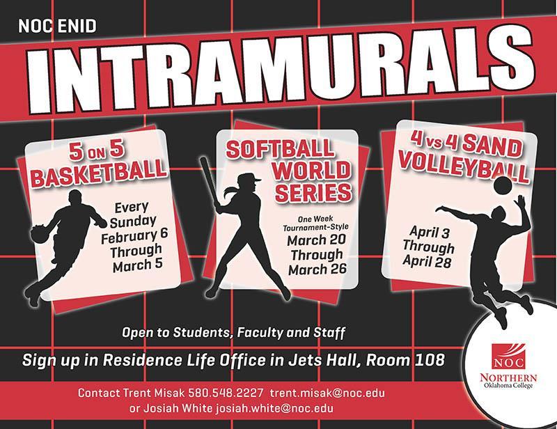 NOC Enid Intramurals schedule announced NOC Tonkawa Homecoming Finalists Announced Vying for the title of Homecoming Royalty at Northern Oklahoma College Tonkawa are Homecoming Queen candidates Megan
